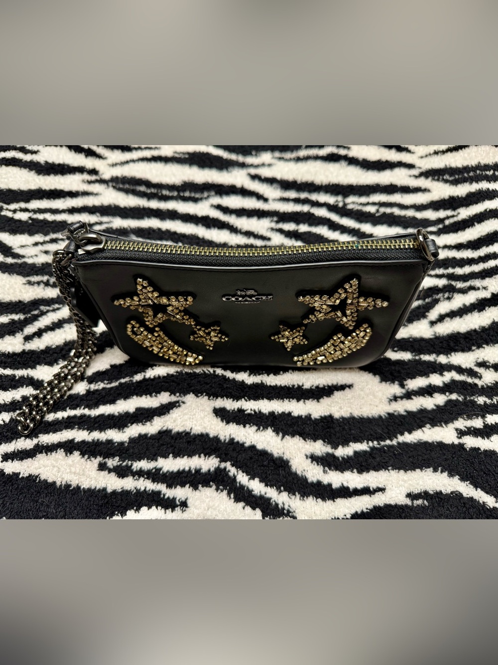 COACH Crystal Embellished Nolita 19 Wristlet - Picture 5 of 12